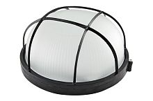 Светильник банный Navigator NBL-R2-60-E27 60Вт E27 IP54 Круг Черный с решеткой 175х175х85мм картинка 